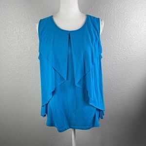 Women's Allison Brittney Blouse Pretty Blue top size Large